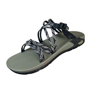 Chaco Wrapsody x‎ Multi-Strap Sandals purple gray striped slip on